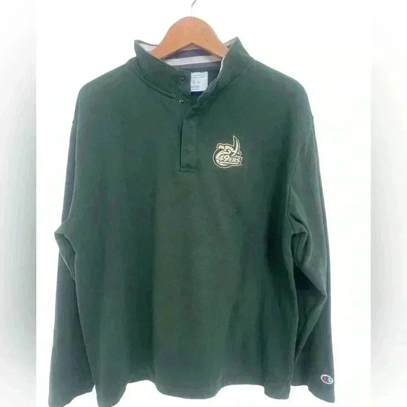 Champion Men’s 49ers Green 1/4 Button Pullover Size Large - Picture 7 of 7